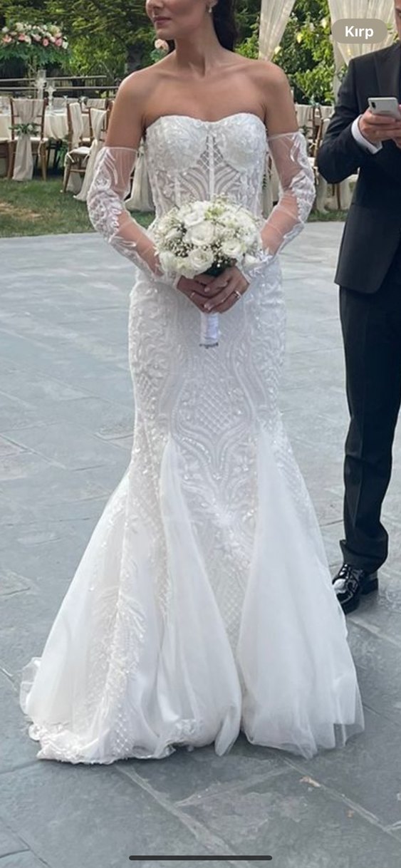 Haute couture işli balık model gelinlik - Görsel 3