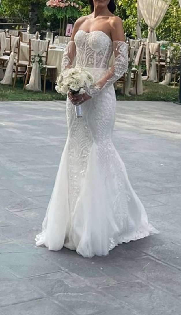 Haute couture işli balık model gelinlik - Görsel 2