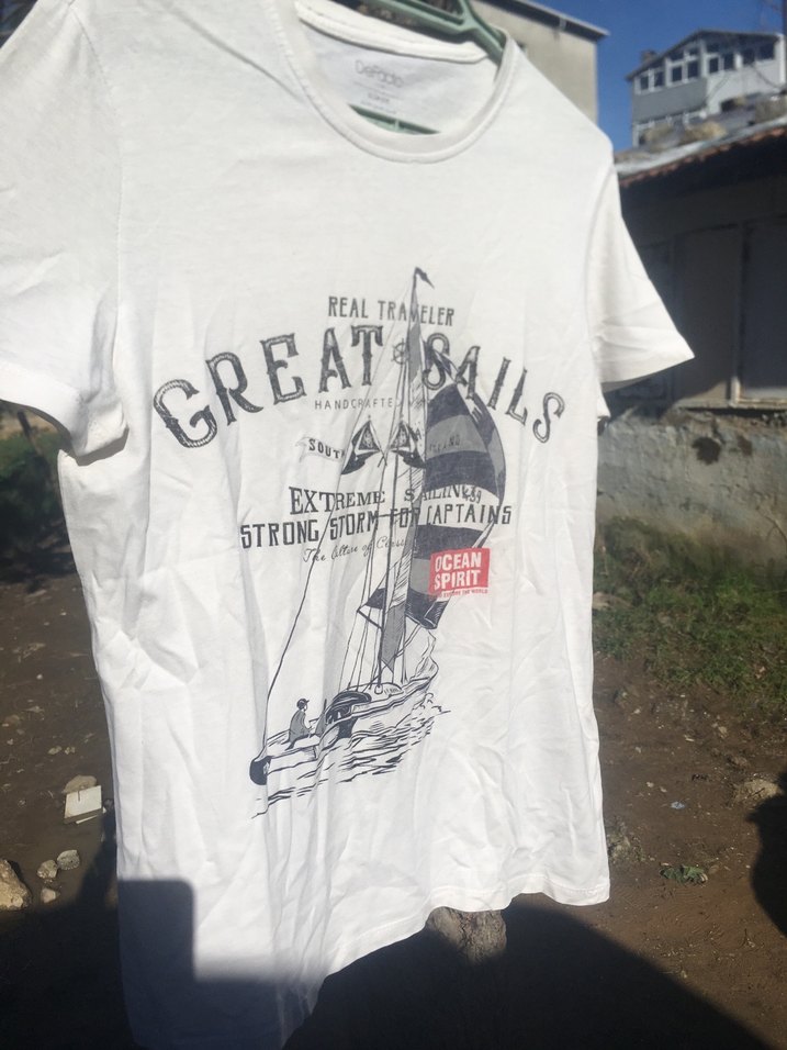 Beyaz Baskılı Erkek Tişört - Görsel 2