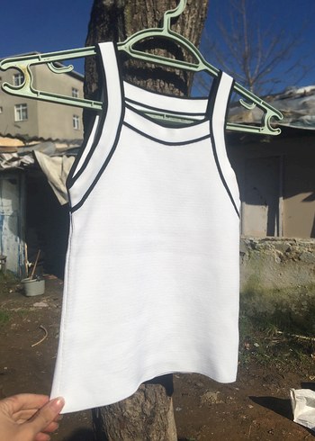 Beyaz Mini Tşört , Yüksek Yakalı, Spor - Görsel 2