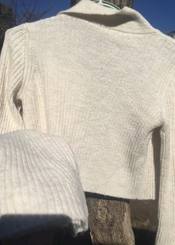 Bej Örgü Midi Hırka - Görsel 3