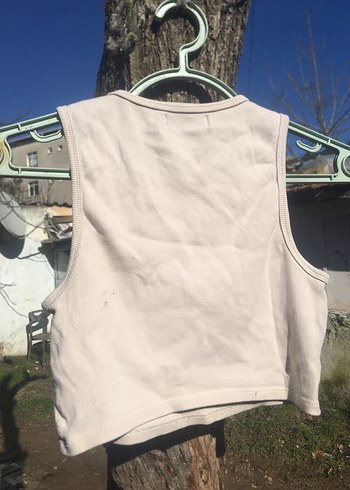 Bershka Beyaz Kadın İnce Crop Atlet - Görsel 5