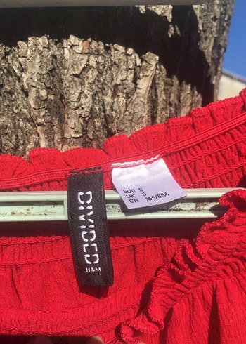 Kırmızı Uzun Kollu Mini Keten Bluz - Görsel 7