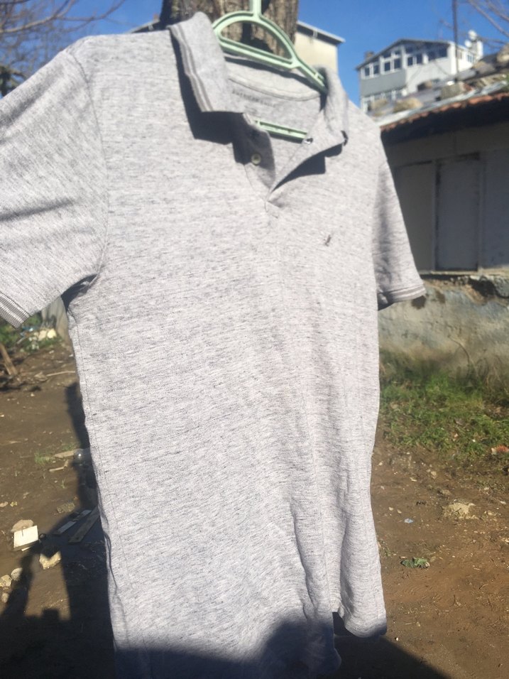 Gri Erkek Polo Tişört Kısa Kollu - Görsel 5