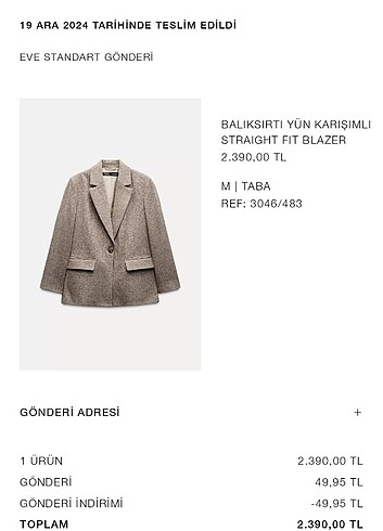 Zara Zara balıksırtı yün blazer ceket