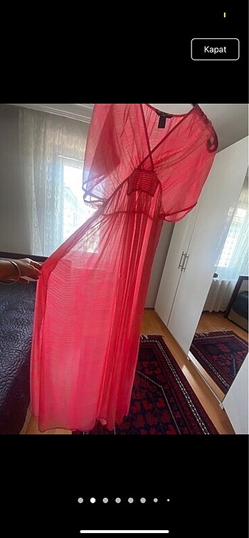 Zara Pembe tul plaj elbise
