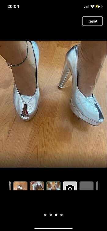 Gumus altin dugun ayakkabi stiletto