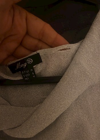 m Beden Bej Örgü düğmeli Kazak oversize