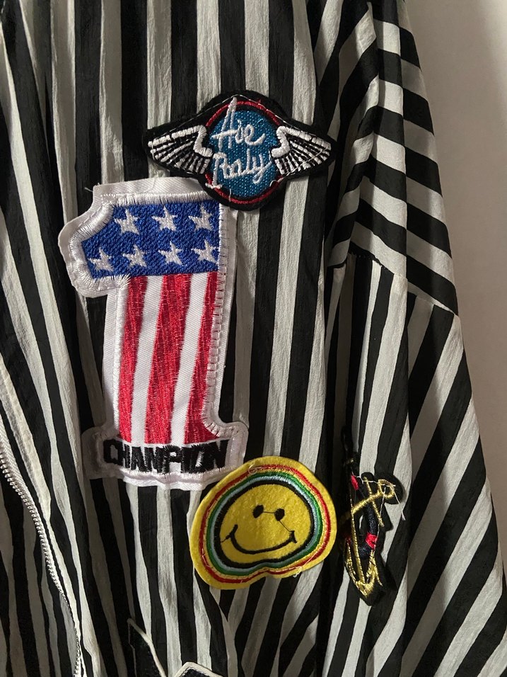 Çizgili Rahat yagmurluk - Görsel 2