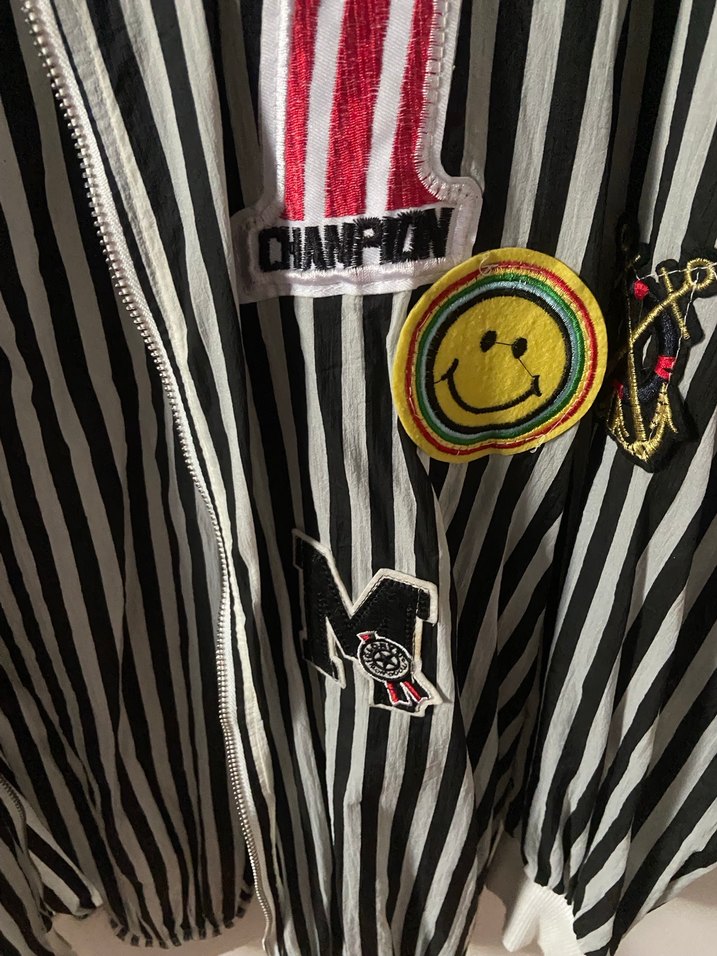 Çizgili Rahat yagmurluk - Görsel 3