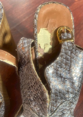 Yılan Desenli Dolgu Topuklu ayakkabi - Görsel 2