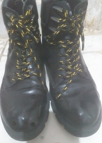 Siyah Deri Bağcıklı Stiletto Topuklu Bot sıfır gibi - Görsel 4