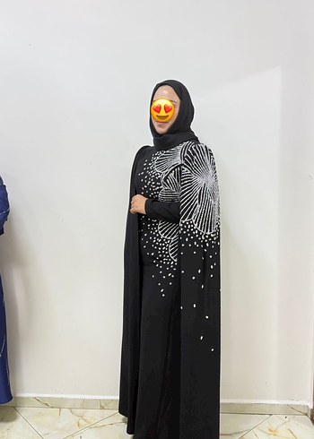 Zara Siyah Tasli Tesettur Elbise