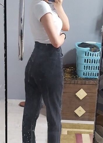 xs Beden Boyfriend Pantolon Yırtmaçlı