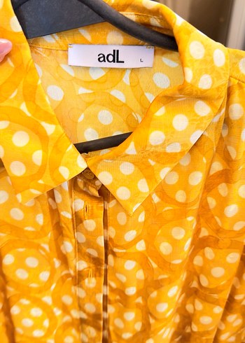 Sarı Puantiyeli Midi Bohem kemerli Elbise - Görsel 3