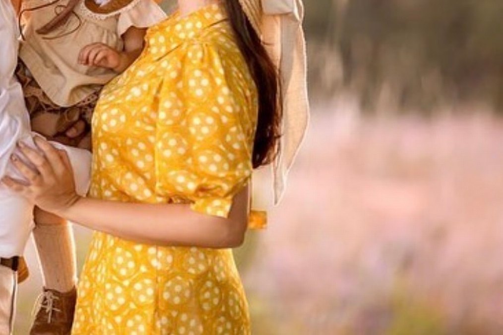 Sarı Puantiyeli Midi Bohem kemerli Elbise - Görsel 5