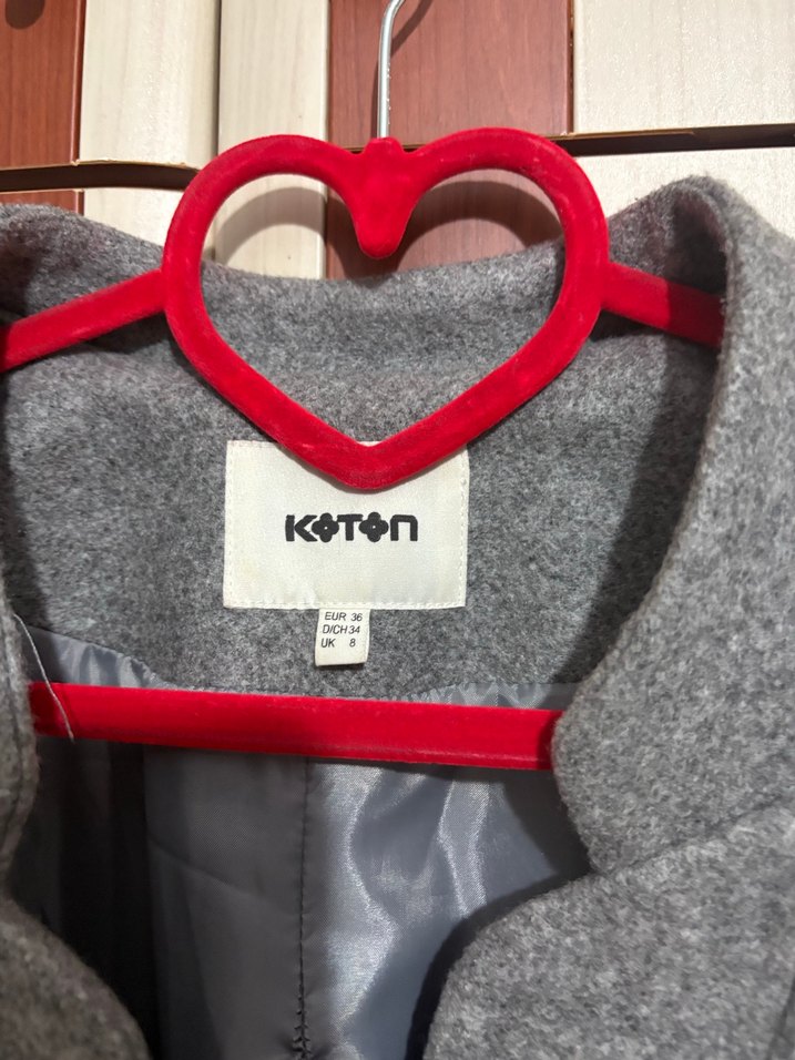 Gri Uzun Kadın Kaban - Görsel 2