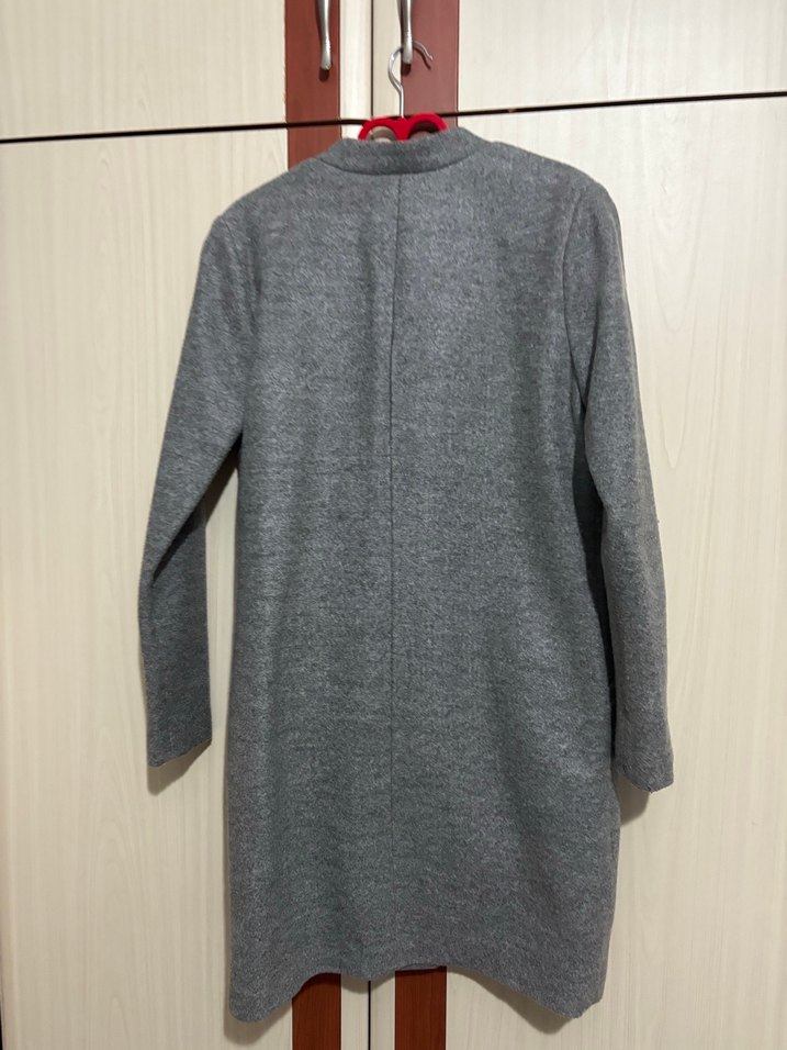 Gri Uzun Kadın Kaban - Görsel 3