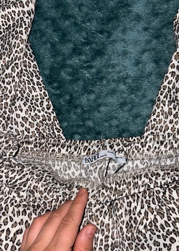 Kadın Leopar Desenli Suni Kürklü Bol Kesim Pantolon - Görsel 2