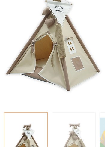 Pastel Kahverengi Kedi Çadırı - Görsel 3