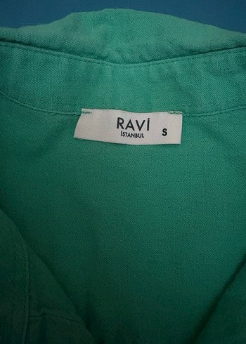 Yeşil Düğmeli  Keten Gömlek - Görsel 3