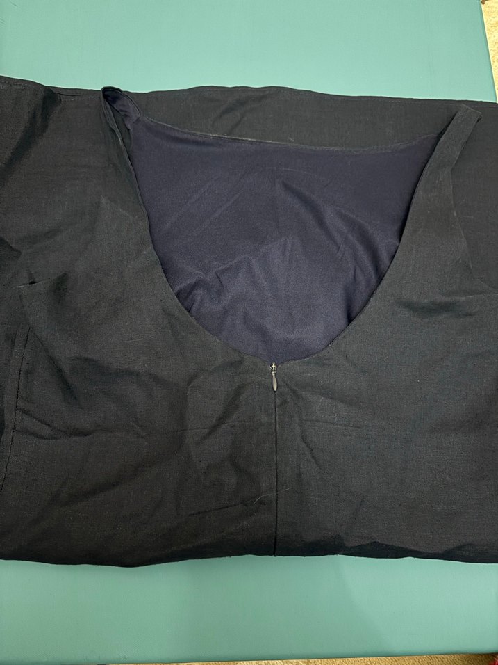 Lacivert Kolsuz kısa elbise - Görsel 2