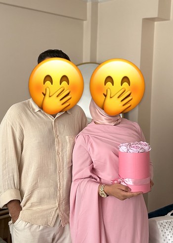 Pembe Midi Boy Puf Kollu Düğün Elbisesi