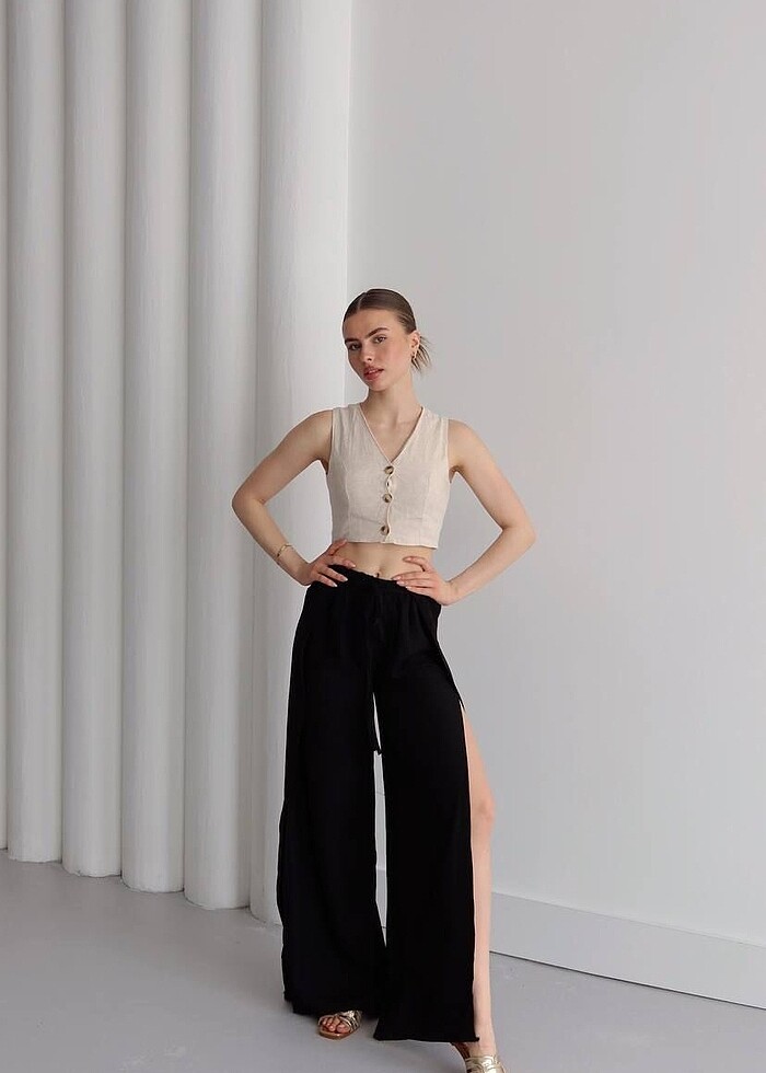 Yırtmaç detay pantolon - Görsel 2