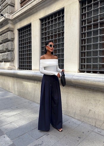 Salaş Kesim Uzun Kadın Kumaş Pantolon - Görsel 3