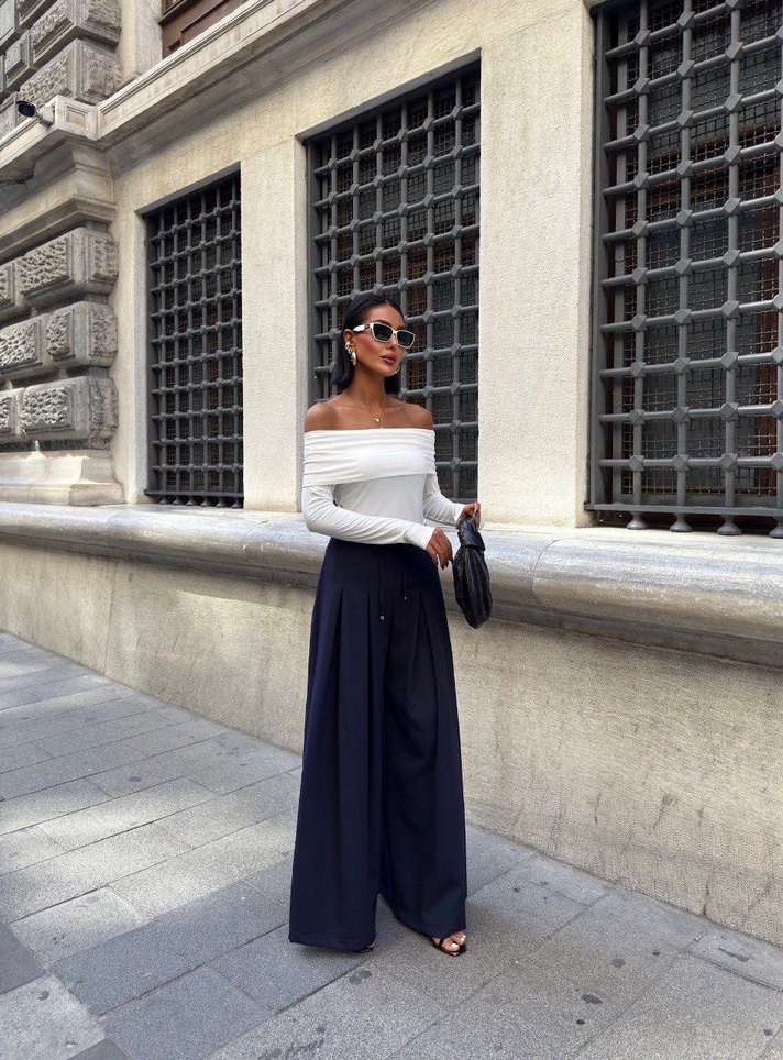 Salaş Kesim Uzun Kadın Kumaş Pantolon - Görsel 3