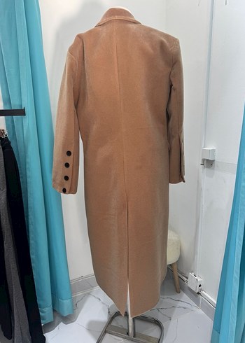 Bej Kadın Uzun Düğmeli Kaban - Görsel 2