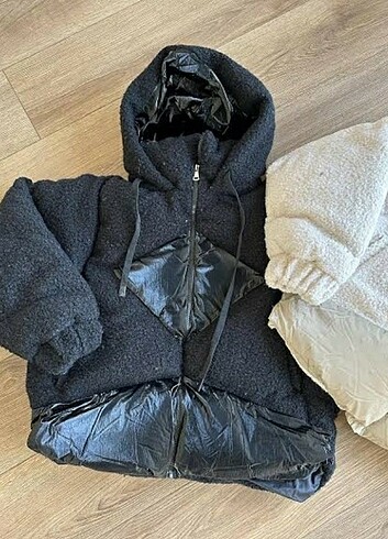 Siyah puffer mont