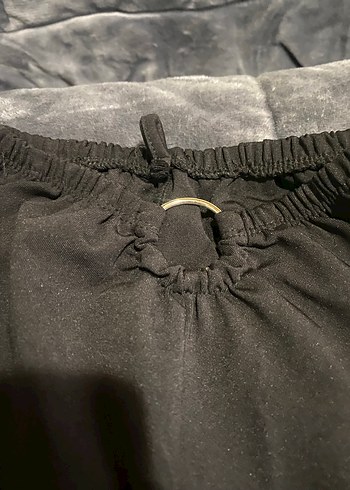 Kadın Siyah Geniş Paça Pantolon - Görsel 3