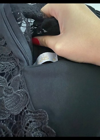 Siyah Uzun Drapeli Straplez Tulum - Görsel 3