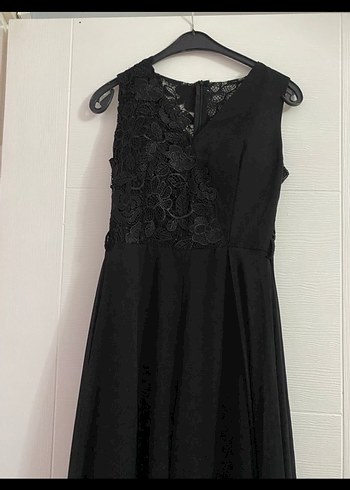 Siyah Uzun Drapeli Straplez Tulum - Görsel 2