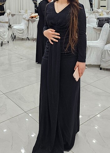 Simli siyah abiye
