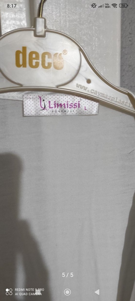 Uzun Kollu Beyaz Nakışlı lohusa sabahlık hiç kullanılmadı yeni - Görsel 2