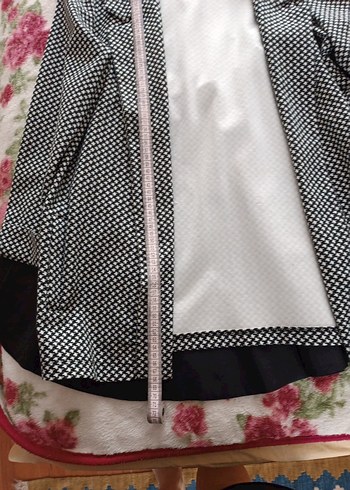 Gri siyah Midi Kadın  Ceket - Görsel 5