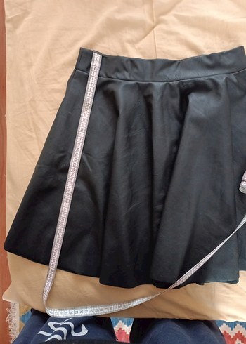 kloş Siyah Deri Mini Etek - Görsel 6