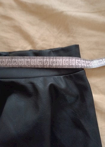 kloş Siyah Deri Mini Etek - Görsel 4