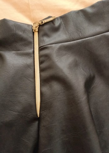 kloş Siyah Deri Mini Etek - Görsel 8