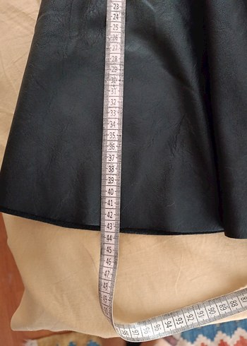 kloş Siyah Deri Mini Etek - Görsel 5