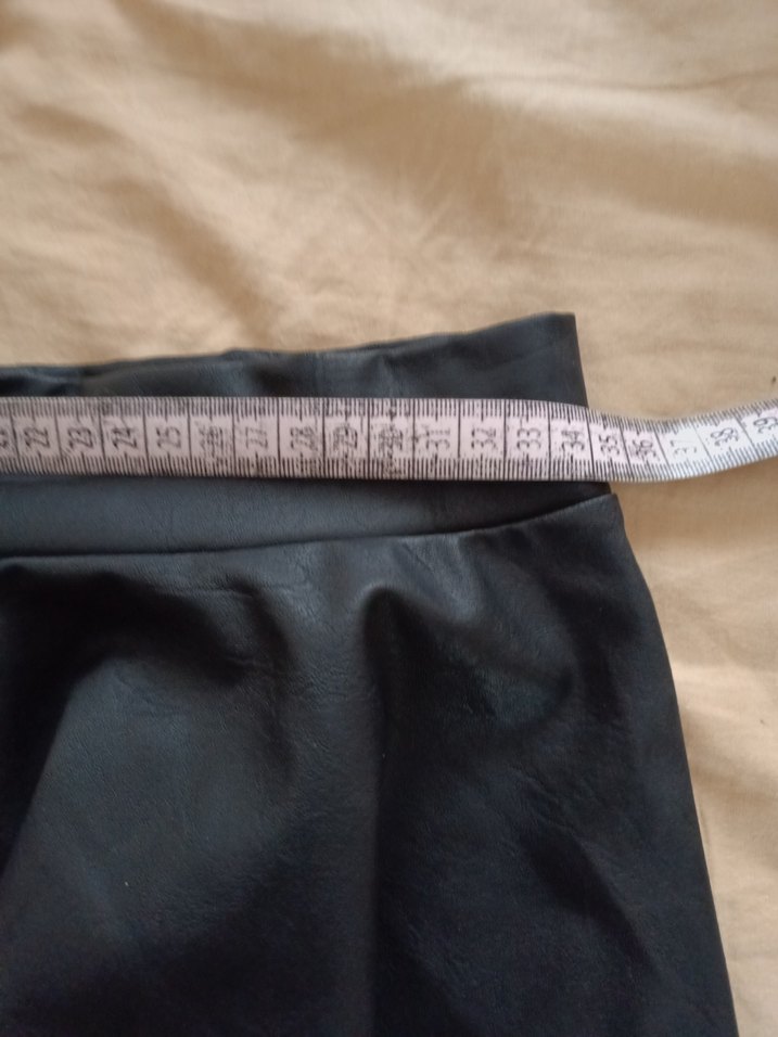 kloş Siyah Deri Mini Etek - Görsel 4