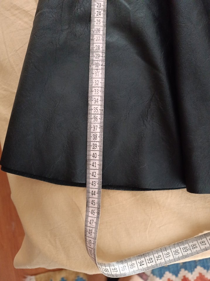 kloş Siyah Deri Mini Etek - Görsel 5