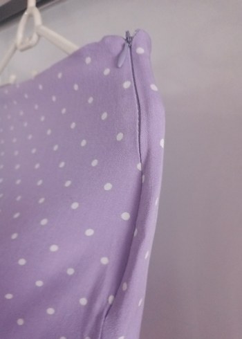 Lila renkli Puantiyeli kısa etek - Görsel 3