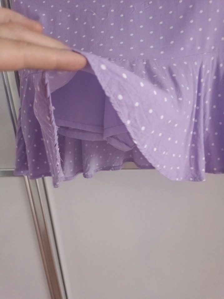 Lila renkli Puantiyeli kısa etek - Görsel 5