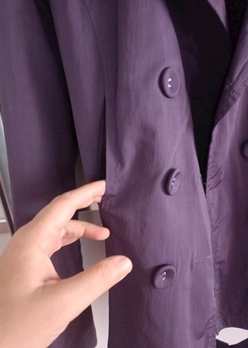 limon company marka Mor Kuşaklı  Kadın Trençkot - Görsel 3