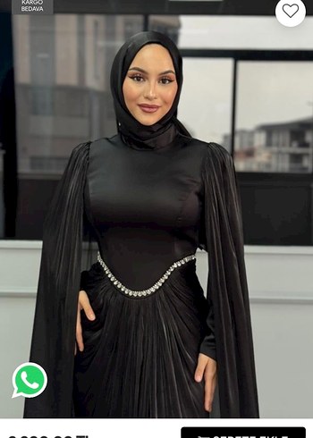 Siyah Uzun Kollu Drapeli Abiye Elbise - Görsel 3