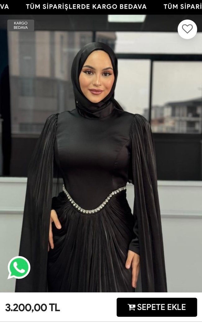 Siyah Uzun Kollu Drapeli Abiye Elbise - Görsel 3