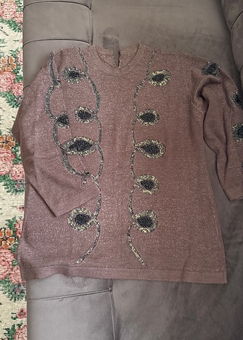American Vintage Kahverengi İsiltili Vintage Triko